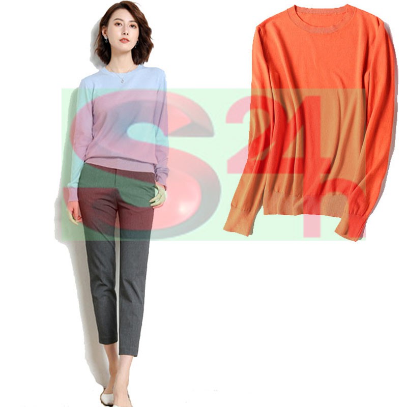 Áo len nữ Mỏng, cổ Tròn, Dài tay, Bo cạp, đủ Size, đủ Màu | BigBuy360 - bigbuy360.vn