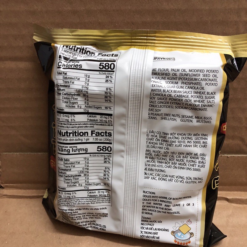 [Mã 156FMCGSALE hoàn 8% đơn 500K] Gói Mỳ Trộn Tương Đen Paldo JjangMen Chajang 200g | BigBuy360 - bigbuy360.vn