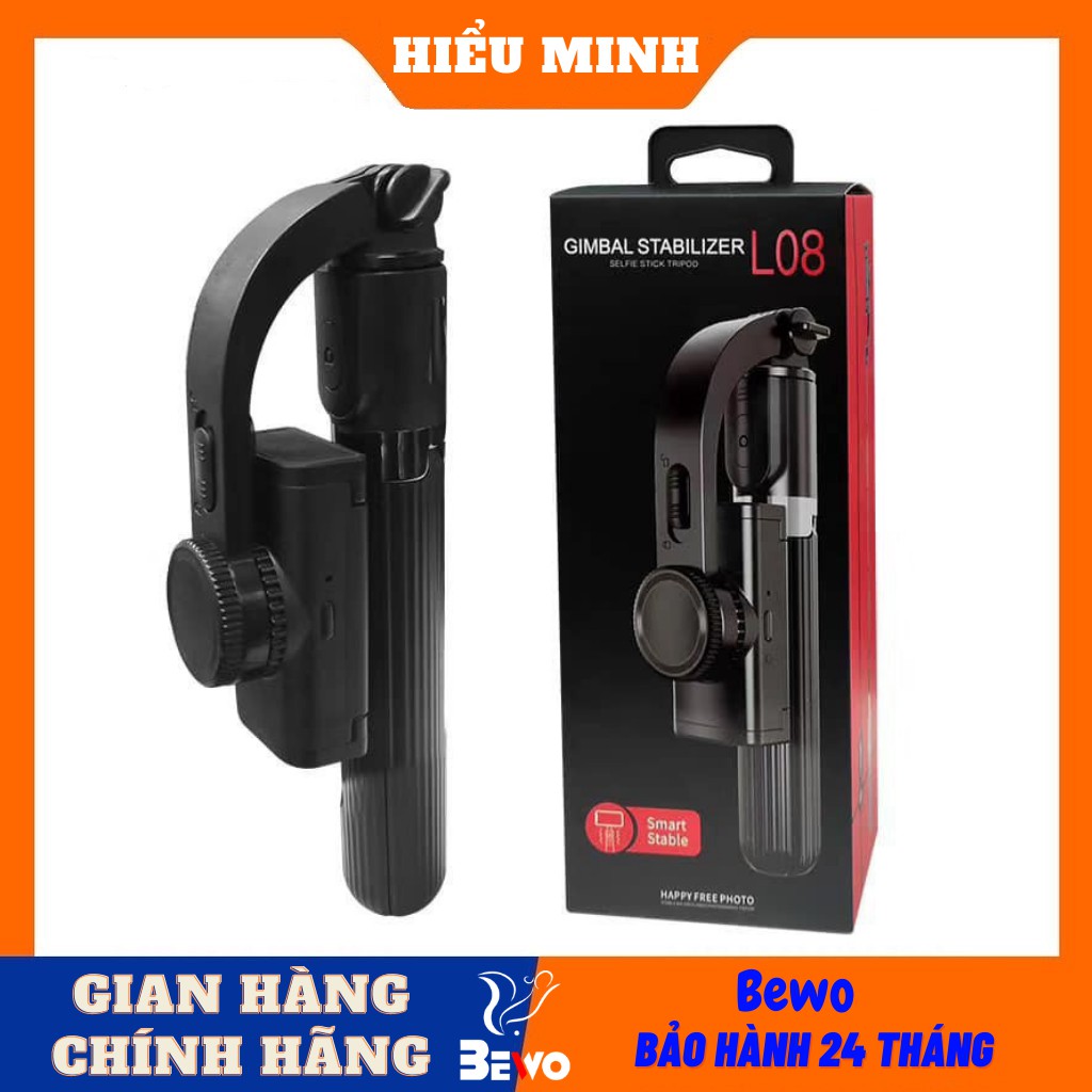 Tay cầm chống rung điện tử Gimbal L08 có Bluetooth có chân, kéo dài tới 86cm