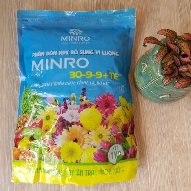 Phân Bón NPK Giúp Phát Triển Thân, Cành, Lá và Bộ Rễ MINRO 30-9-9 + TE (GÓI 1 KG)