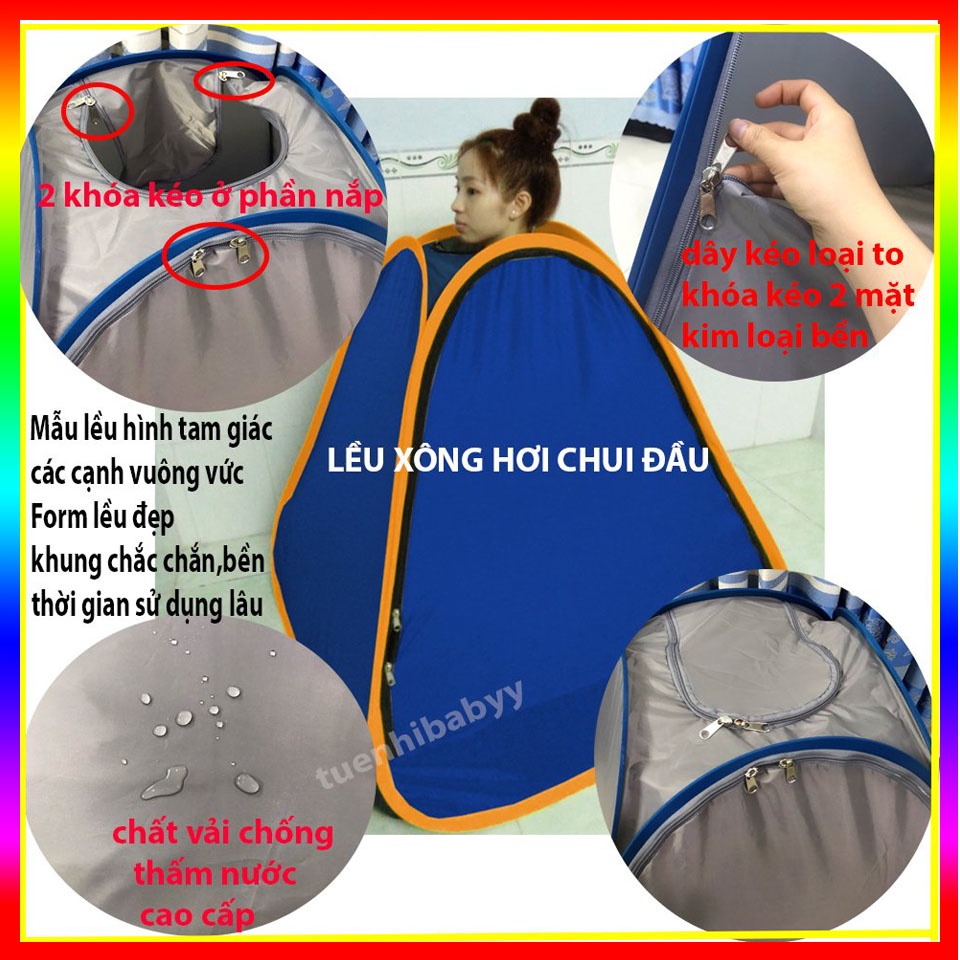 Lều xông hơi CHUI ĐẦU tự bung-Vải DÀY