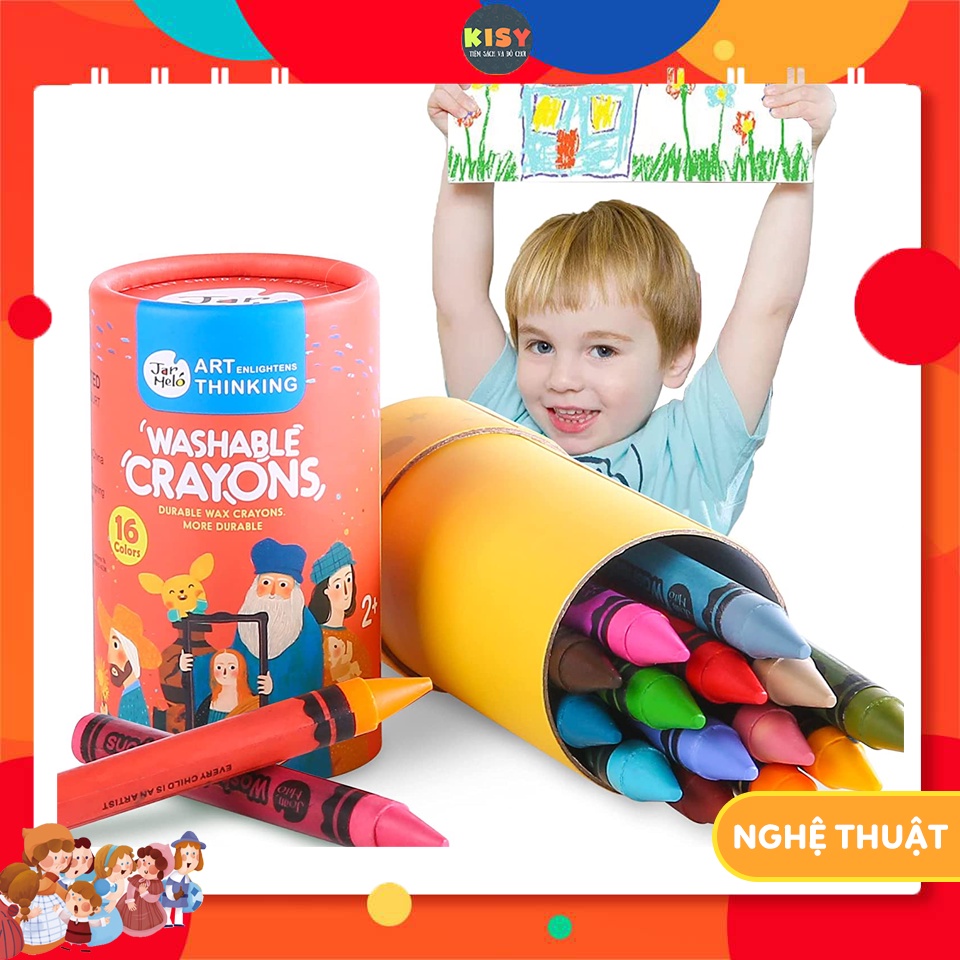 [DỄ RỬA] Bút màu sáp Crayon - CHÍNH HÃNG Joan Miro dễ dàng tẩy rửa kích thước Jumbo Size phù hợp cho Bé 3+