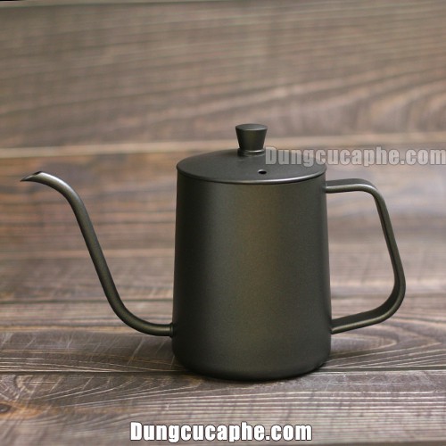 [Giá sỉ] Ấm rót pha trà Drip cafe Inox mạ sơn tĩnh điện đen Cổ Ngỗng Chuyên dụng