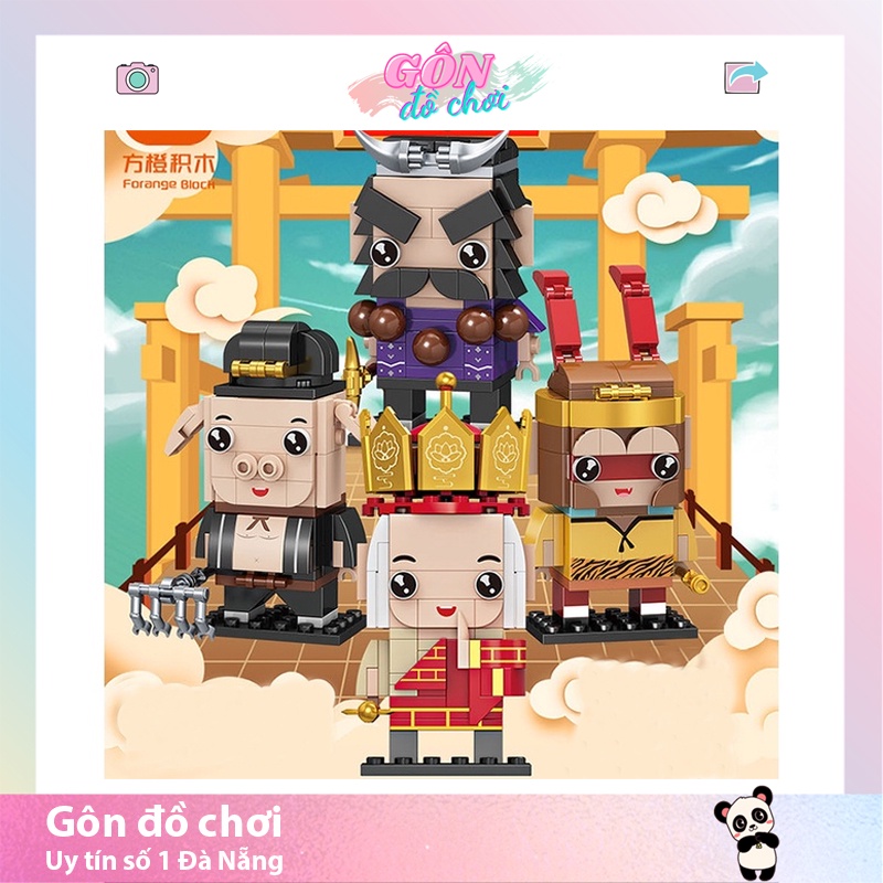 Mô hình lắp ráp 3d mini tôn ngộ không trư bát giới sa tăng đường tăng bộ xếp hình 12 nhân vật tây du ký Gôn đồ chơi