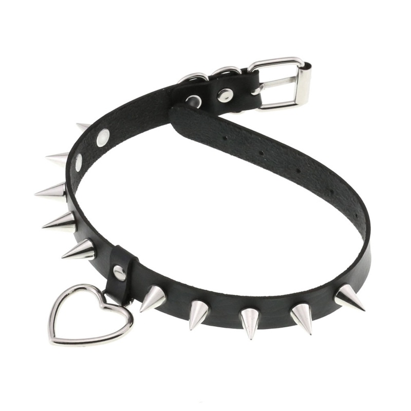 Vòng Cổ Choker Da Pu Phong Cách Gothic Punk Có Thể Điều Chỉnh Cho Nam Và Nữ