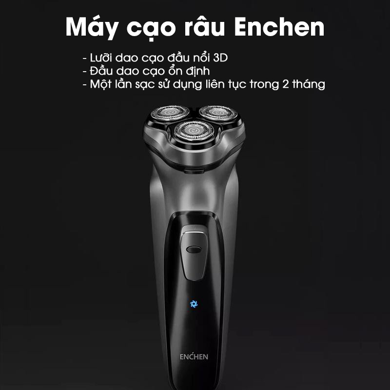 Máy cạo râu Xiaomi Youpin Enchen boost-Sạc USB và pin tiện lợi,sạc 1 lần dụng 3 tháng