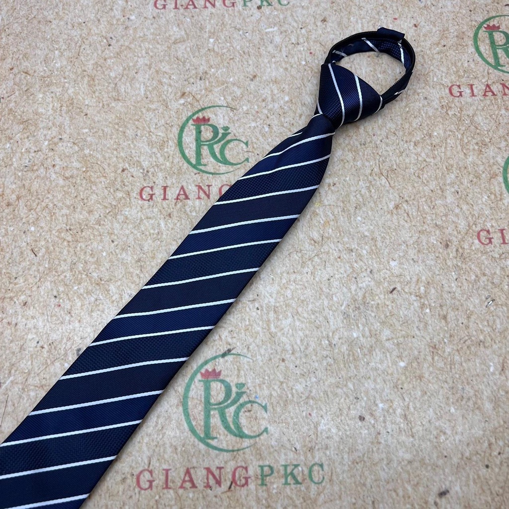 Cà vạt nam thanh niên TP HCM cao cấp 6cm thắt sẵn dây kéo đồng bộ xanh đen đẹp Giangpkc 2022 Phụ kiện cưới Giang