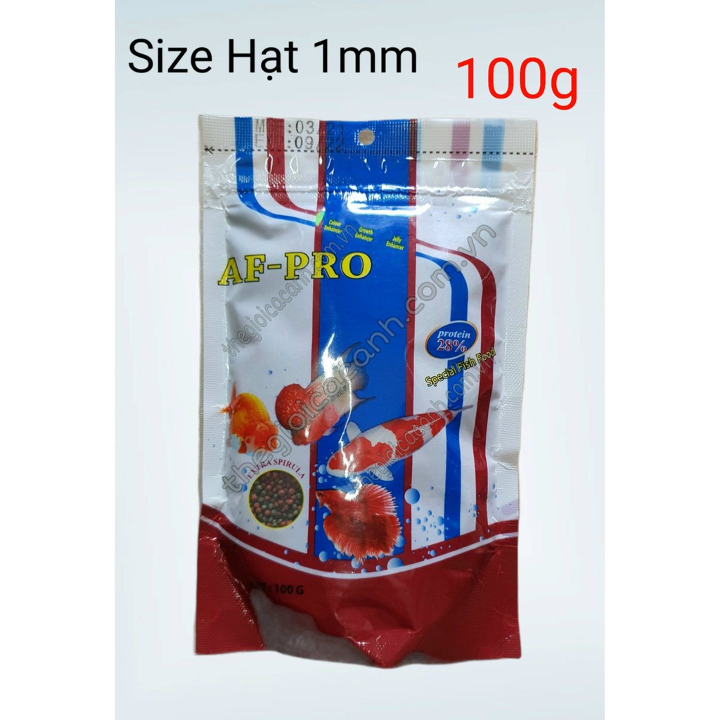 THỨC ĂN CÁ CÁM AF-PRO TỐT CHO CÁ CẢNH 100G, HẠT NHUYỄN, HẠT NHỎ, HẠT TRUNG.