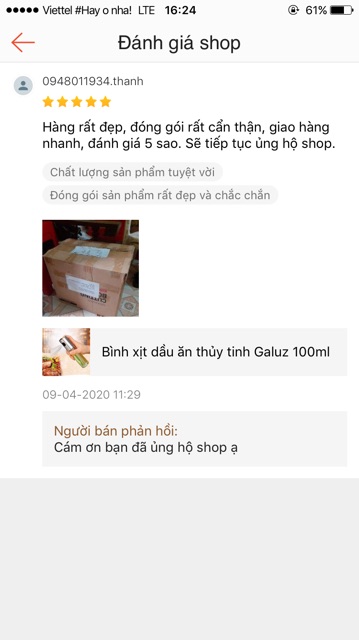 Bình xịt dầu ăn thủy tinh Galuz 100ml | BigBuy360 - bigbuy360.vn