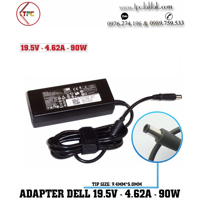 Sạc Laptop Dell Inspiron 15 5521, 5421, 3521 ( OEM Design ) | Adapter 19.5V - 4.62A - 90W (  7.4 X 5.0MM )