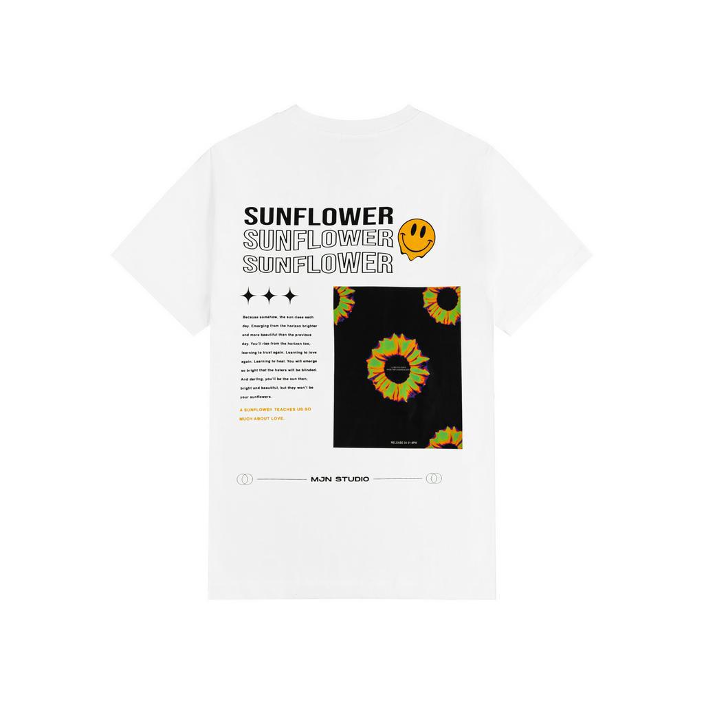 Áo thun tay lỡ Sunflower phông Unisex nam nữ Cotton oversize form rộng MJN STUDIO