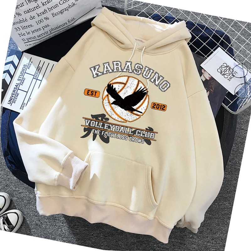 Áo Hoodie Họa Tiết Hoạt Hình Haikyuu Phong Cách Harajuku Nhật Bản Size S-3Xl Cho Nam