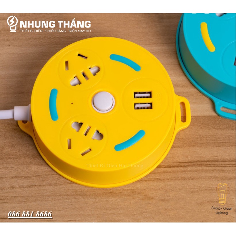 Ổ Cắm Điện Thông Minh Chuyển Đổi Đa Chức Năng OD-343 Dây Dài 1m8 - Có Đầu Cắm USB Chuẩn Sạc An Toàn Chống Giật