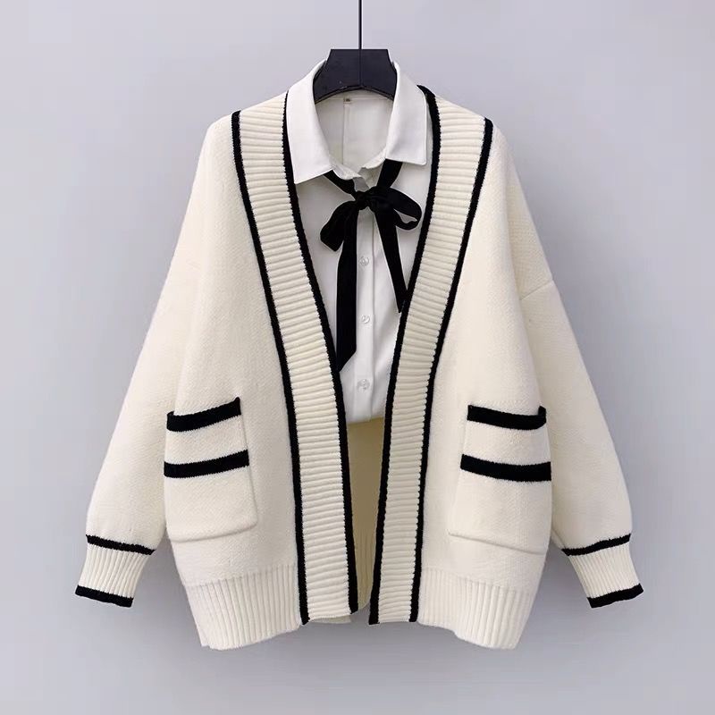 Hàng Mới Về Mới Áo Khoác Cardigan Dáng Rộng Có Túi Thời Trang Phong Cách Hàn Quốc Cho Nữ