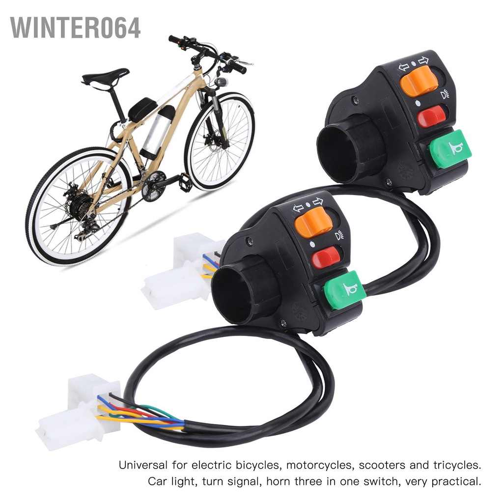 2 chiếc  công tắc còi  Xe đạp điện tay ga Đa năng 3 trong 1 Đèn báo rẽ Winter064