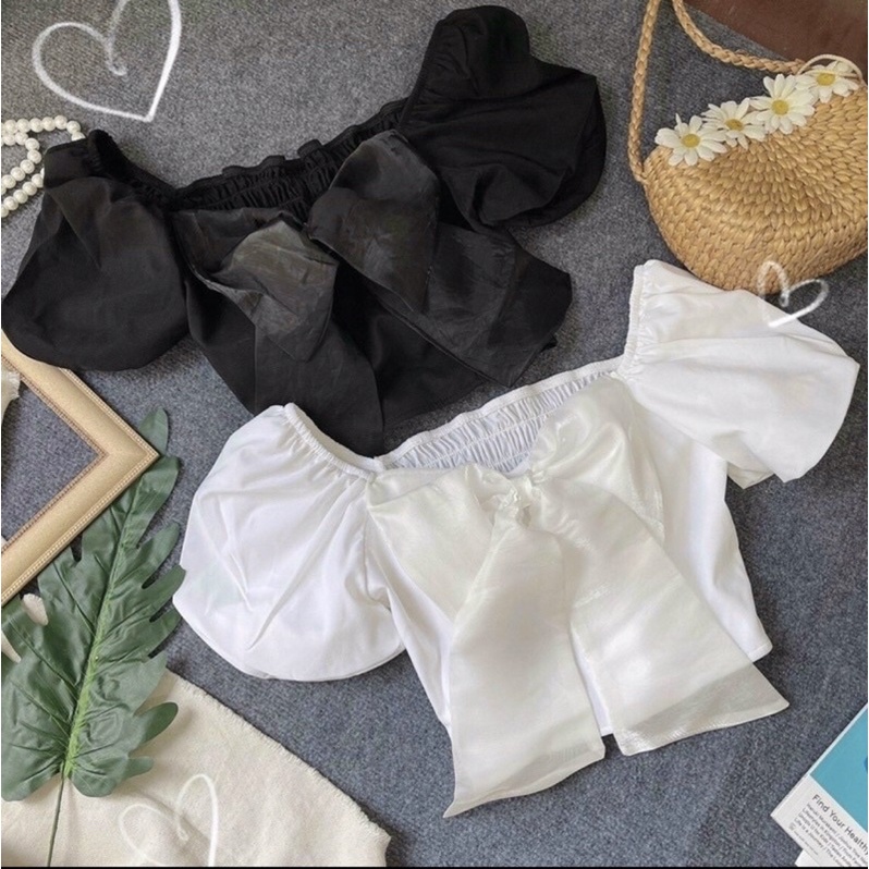ÁO CROPTOP THẮT NƠ TIỂU THƯ