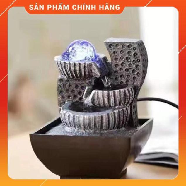 [SHOP UY TÍN] -  Thác nước phong thuỷ mini để bàn cao 18x15x15cm