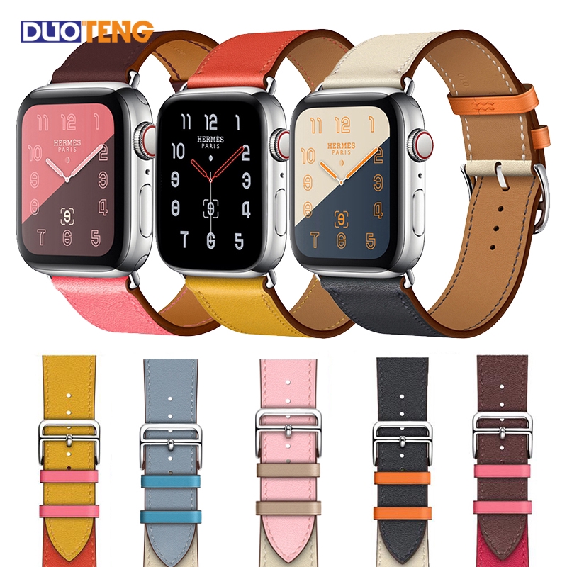 Dây Da Cho Đồng Hồ Thông Minh Apple Watch 5 4 3 2 1 38mm 40mm 42mm 44mm