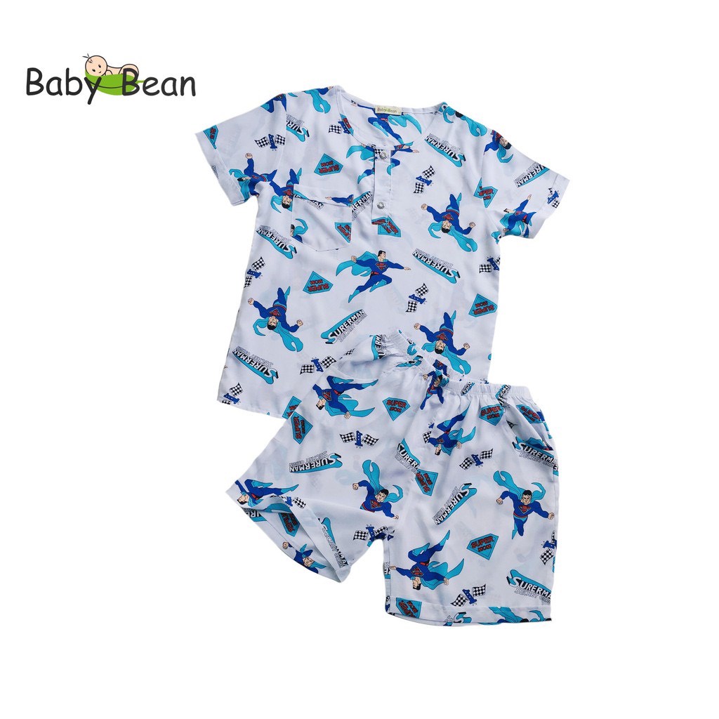 [MÃ THỜI TRANG HÈ SIÊU RẺ] Đồ Bộ Tol Lanh Tay Ngắn in hình Hoạt Hình bé trai BabyBean (29kg-31kg)