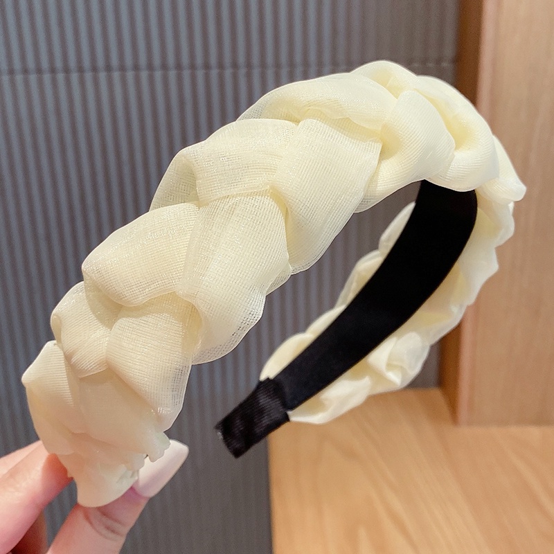 Cài tóc bản rộng phối lưới phong cách Hàn Quốc sành điệu cho nữ