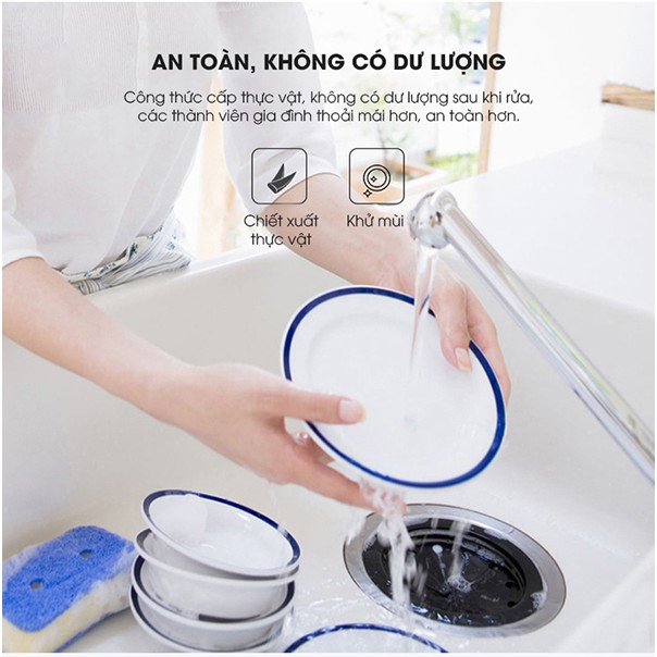 Nước rửa chén gốc thực vật Earth Choice Úc 1L không khô da tay chiết xuất chanh, nha đam