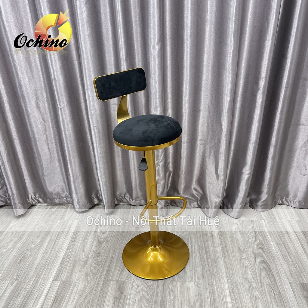 Ghế Quầy Lễ Tân, Ghế Quầy Bar Chân Vàng K1 Phong Cách Hiện Đại ( Ảnh Thật + Video)