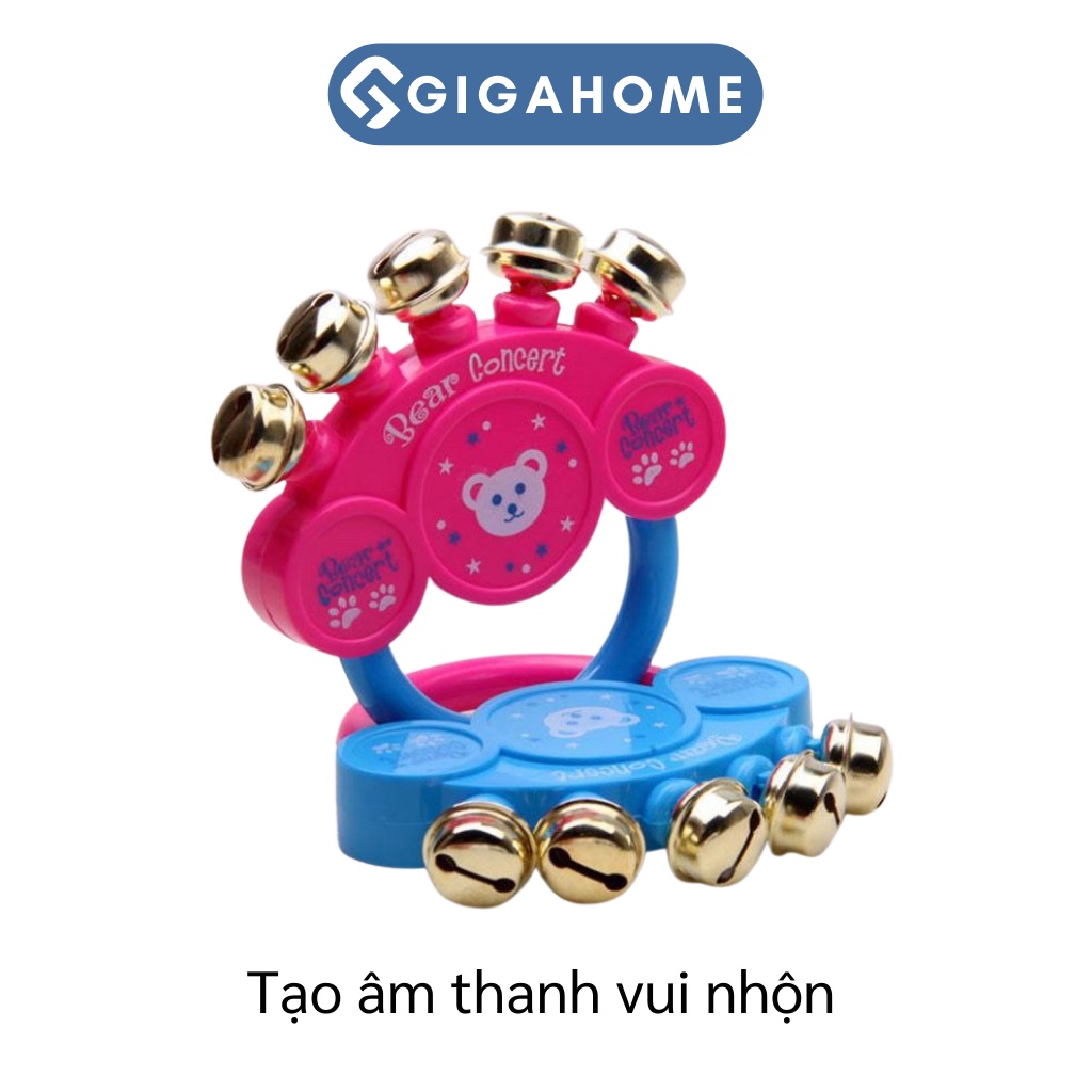Đồ Chơi Xúc Xắc Lục Lạc Cầm Tay Vui Nhộn Cho Bé GIGAHOME Hình Gấu 5 Chuông 6186