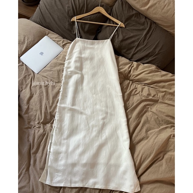 Moon dress - Đầm linen gài nút