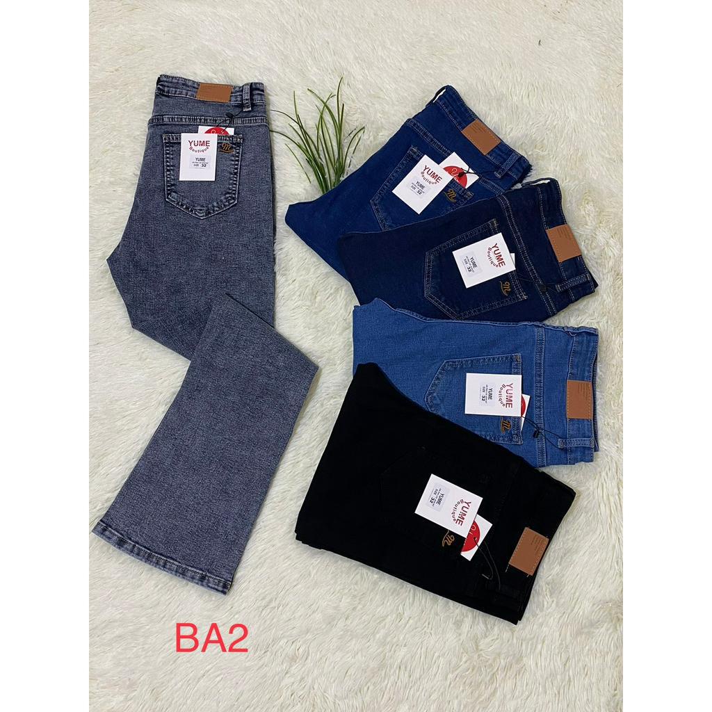 Quần dài jean BASS lưng cao thương Hiệu YUME  Vải dày và co giãn