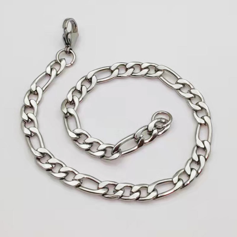Vòng Tay Dây Xích Bằng Thép Titanium Kiểu Hàn Quốc Đơn Giản Cho Cặp Đôi
