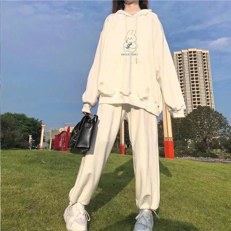 ZHELIHANGFEI Áo Hoodie DàI Tay In HìNh Thỏ Dễ Thương Cho Nữ