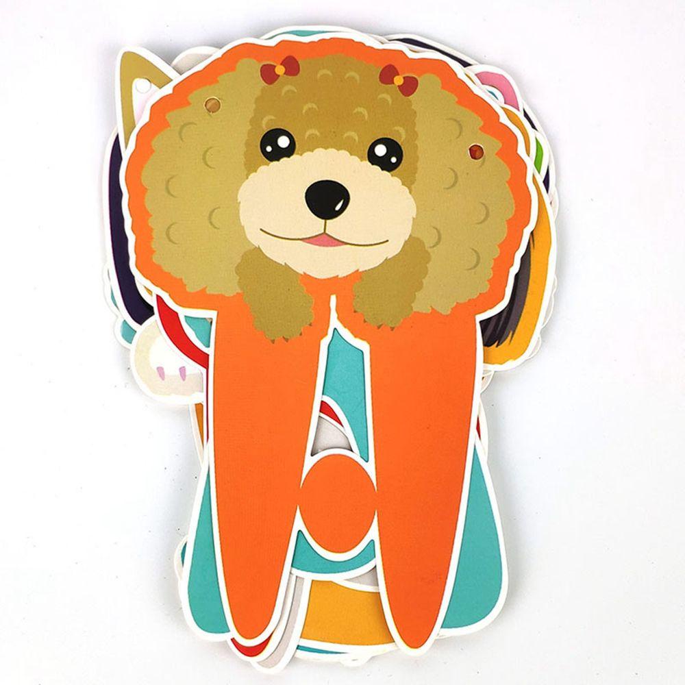 Dây Treo Trang Trí Tiệc Sinh Nhật Hình Chú Chó Màu Ngà Xinh Xắn