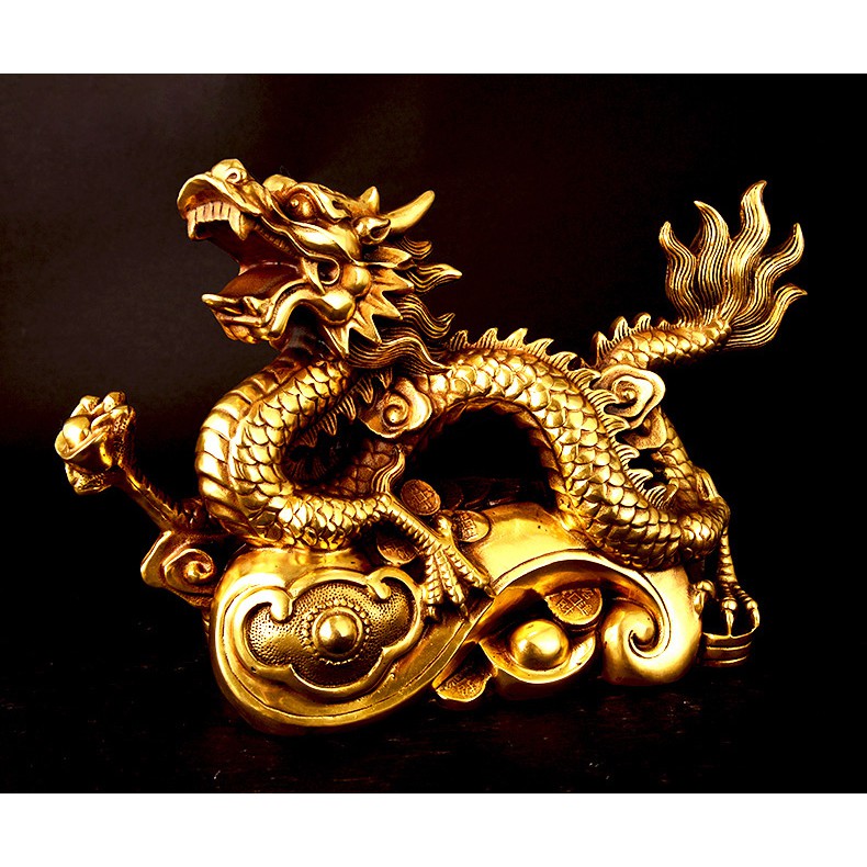 Tượng linh vật rồng như ý bằng đồng thau phong thủy Hồng Thắng