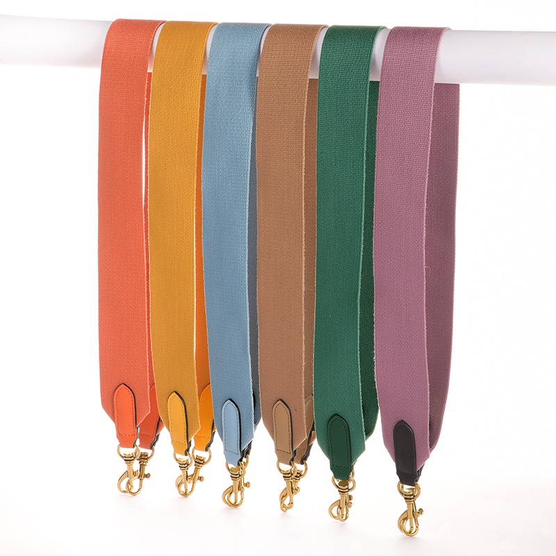 Dây đeo vải canvas màu trơn 5cm dây đeo vai rộng túi nữ thay thế dây đeo vai dây đeo túi xô dây đeo một bên vai Phụ kiện túi Messenger