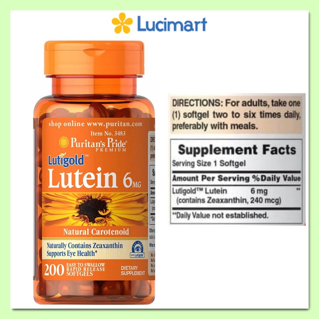 Viên uống bổ mắt Lutein with Zeaxanthin hũ 60 viên/ 120 viên nang mềm