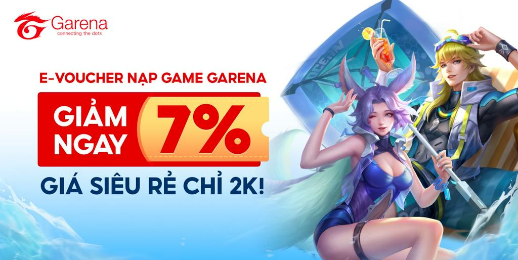 [Online] Nạp game Garena - Giảm 7%