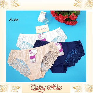Quần lót nữ annie 8126 trơn phối ren mặt sau.