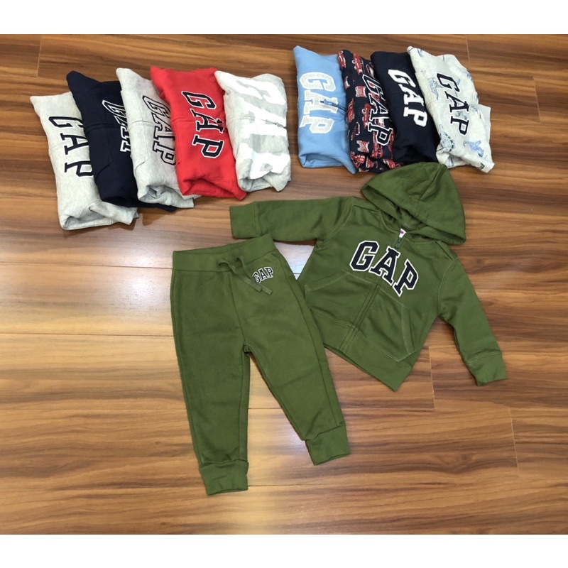 bộ nỉ cho bé , set khoác nỉ Gap kéo khoá áo nỉ hoddie tiện lợi , bộ nỉ bông cho bé xuất xịn dày dặn ấm áp