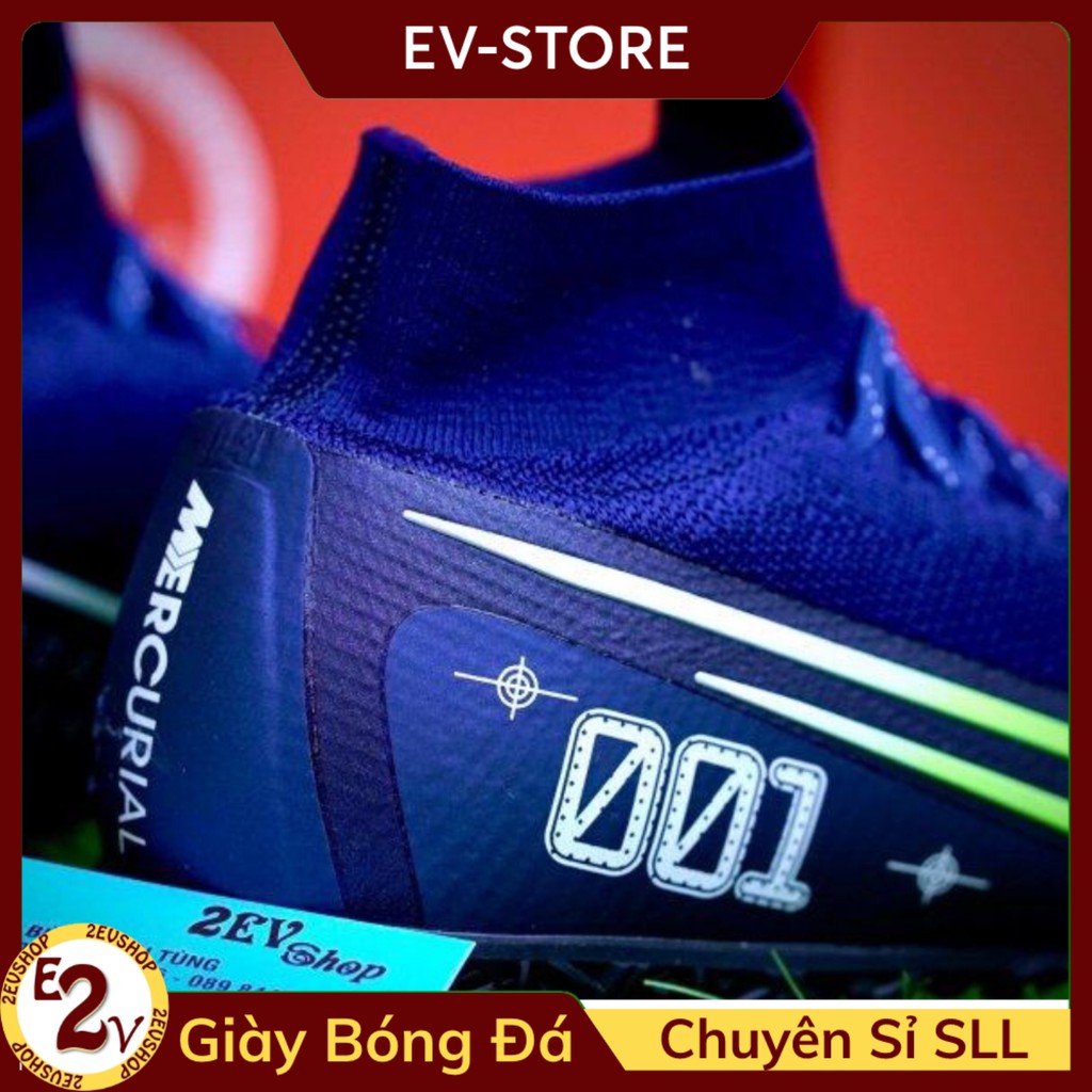 [FreeShip] [Tặng Tất/Túi] Giày Đá Bóng 𝗧𝗙 𝗡𝗶𝗸𝗲 𝗠𝗲𝗿𝗰𝘂𝗿𝗶𝗮𝗹 𝟭𝟯 Tím Than Cao Cổ Đã Khâu Đá Bóng Nam Cao Cấp