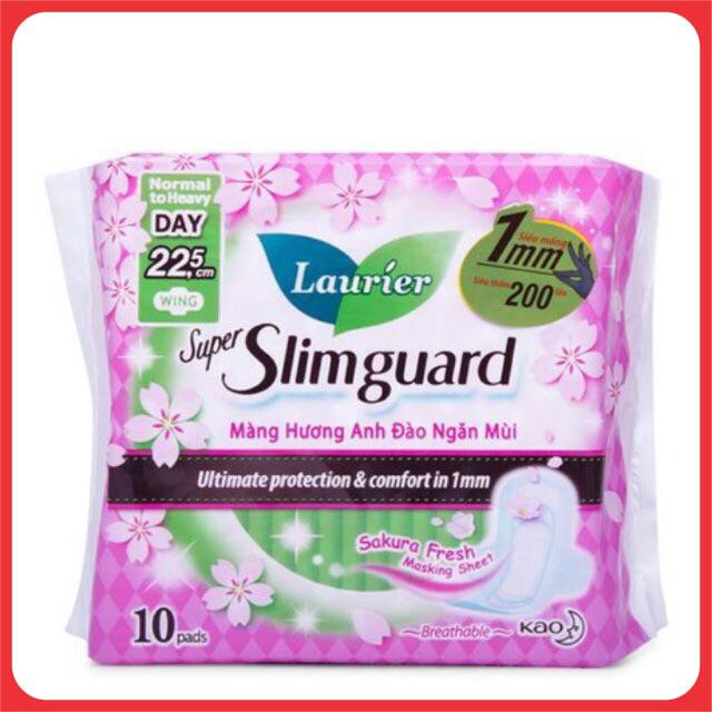 BVS ban ngày có cánh hương hoa anh đào Laurier Super Slimguard 22.5cm (10 miếng/gói)