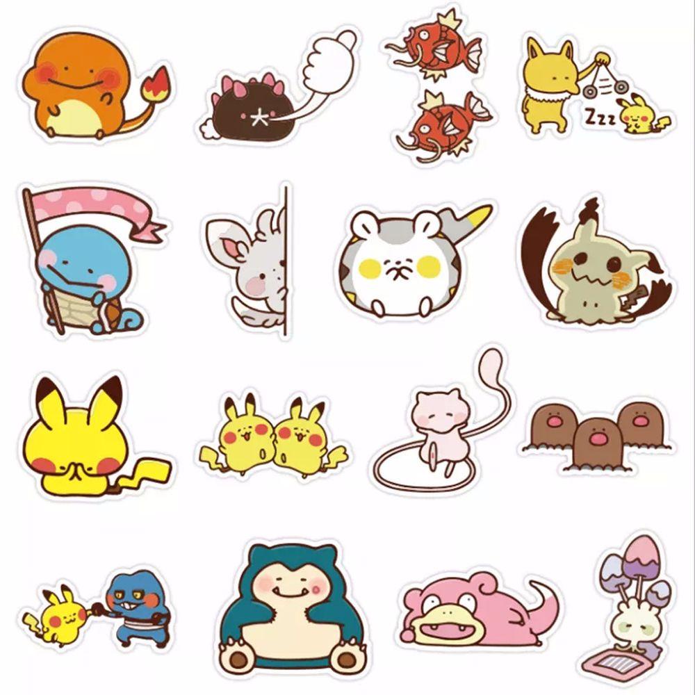 PEWANY Miếng Dán Trang Trí Va Li / Guitar Hình Pikachu Dễ Thương Xinh Xắn