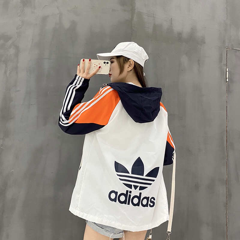 Áo Khoác Adidas Chống Thấm Nước Có Mũ Trùm Tiện Dụng Cho Nam Nữ