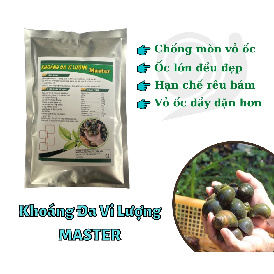 Khoáng đa vi lượng MASTER dành cho ốc bươu đen  giúp vỏ ốc cứng cáp hạn chế mòn vỏ