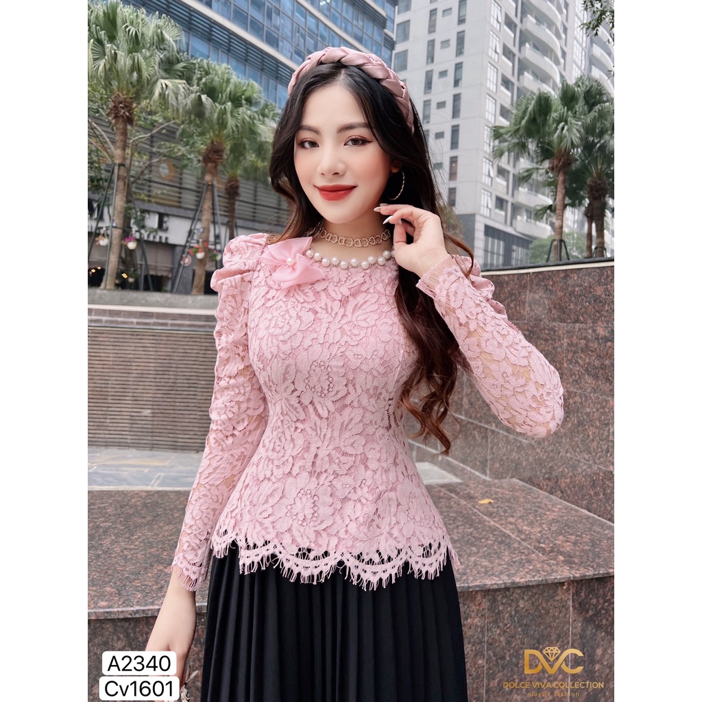 Áo ren hồng thiết kế A2340 - DOLCE VIVA COLLECTION (có video)
