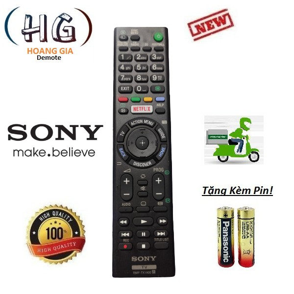 Điều khiển tivi Sony RMT-TX100E. Hàng Tốt ( Tặng Pin)