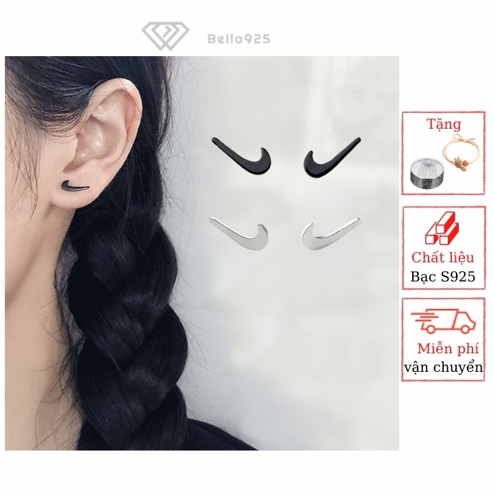 Bông tai bạc Bella 925 hình móc câu sang trọng