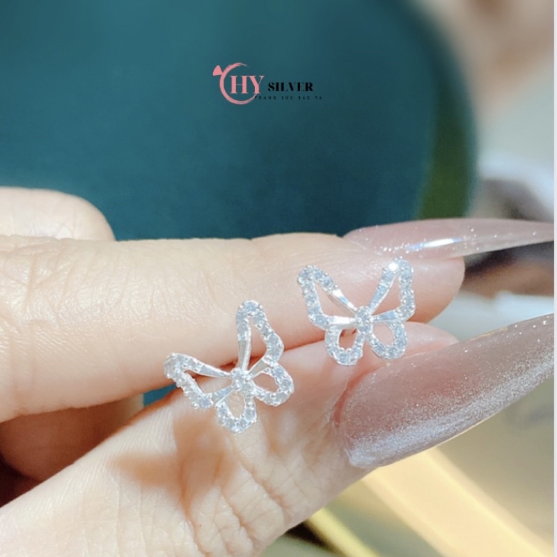 Dây chuyền bông tai bạc ta hồ điệp butterfly bươm bướm nạm đá