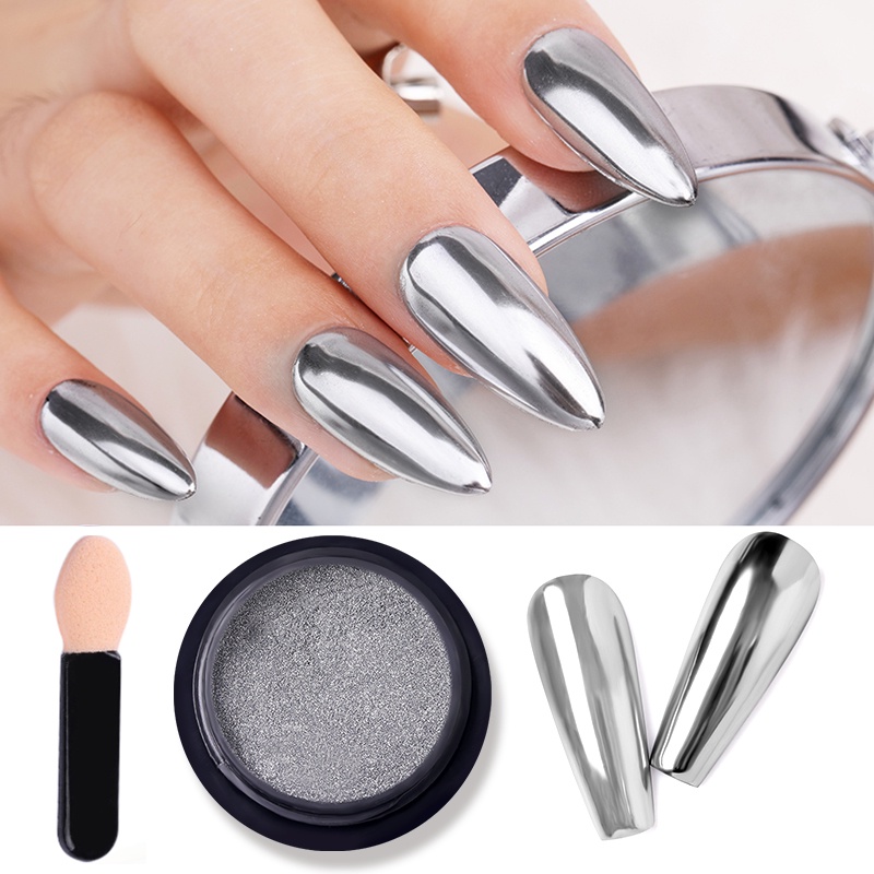 Hộp bột làm móng BORN PRETTY tráng gương ánh kim nhiều màu sắc trang trí móng nghệ thuật