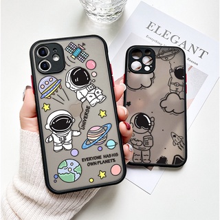 Ốp Điện Thoại Nhám Trong Suốt Họa Tiết Phi Hành Gia Vũ Trụ Cho Iphone 12 11 Pro Max X