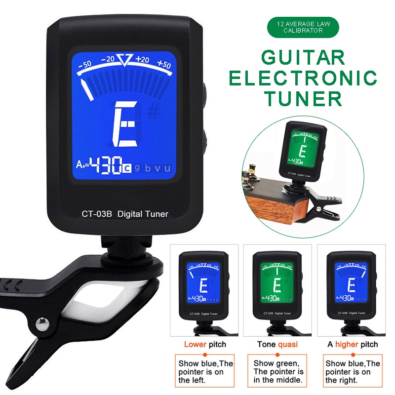 LED Clip-on Electronic Digital Guitar Bass Violin Ukulele Chromatic Tuner ☆BjFranchisemall